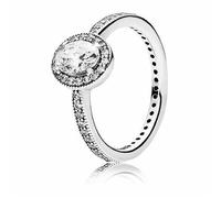 Pandora 193777C01 Oval Sparkling Halo Ring - Sterling Silver, Size 56