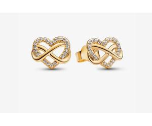 Pandora 262667c01 Orecchini Cuore Infinito Pietre Luminose Placcatura in Oro