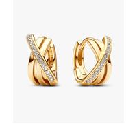 Pandora 263150C01 Orecchini Cerchi Linee Intrecciate
