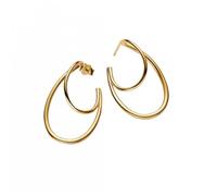 Pandora Essence 263870C00 - Orecchini a cerchio in argento sterling placcato oro 14 carati, 21,6x36,4x10 mm, Argento sterling, Nessuna pietra preziosa