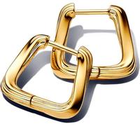 Pandora Essence 263875C00 - Orecchini a cerchio in argento sterling placcato oro 14 carati, 16x15x3,2 mm, Argento sterling, Nessuna pietra preziosa