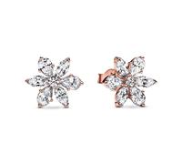 Pandora 282407C01 Sparkling Herbarium Cluster Stud Earrings - 14k Rose Gold-Plated