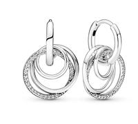 Pandora 291156C01 Family Always Encircled Sterling Silver Hoop Earrings