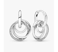 Pandora 291156C01 Orecchini Doppi Cerchi Intreccio Infinito
