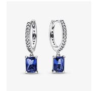Pandora 292381c01 Orecchini Cerchi Pavè e Pietre Blu