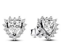 Pandora 293097C01 Sparkling Heart Halo Stud Earrings - Sterling Silver
