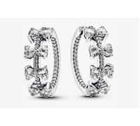 Pandora 293545c01 Orecchini Cerchi con Fiocchi Luminosi Argento