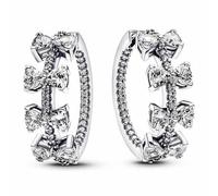 Pandora 293545C01 Sparkling Bow Row Hoop Earrings - Sterling Silver