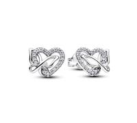 Pandora 294476C01 - Orecchini a perno a forma di cuore, farfalla, in argento Sterling 925 con zirconia cubica, design traforato con pietre scintillanti, gioielli da donna