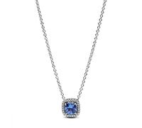 Pandora 393560C01-45 Sparkling Square Blue Halo Pendant Necklace