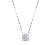 PANDORA Collana Timeless con ciondolo a forma di quadrifoglio, in argento Sterling 925 con zirconi cubici, catenina da donna con simbolo di fortuna, lunghezza 45 cm, 394502C01-45