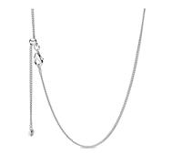 Pandora 398283-60 Sterling Silver Curb Chain Necklace - Adjustable 60cm Sliding Clasp