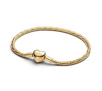PANDORA Bracciale da donna sfaccettato con chiusura a cuore oro 564236C00, 19 cm, Argento sterling, Nessuna pietra preziosa