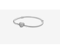 Pandora 590727cz-19 Bracciale Moments con Chiusura a Cuore Pavè Argento tg 19
