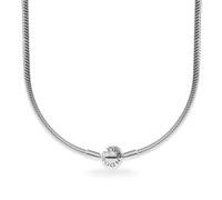 Pandora 590742HV-42 Sterling Silver Snake Chain Necklace with Round Clasp, 42 cm