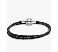 Pandora 590745CBK-D2 Bracciale Moments in Pelle Nero Doppio