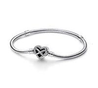 Pandora 592645C01-18 Infinity Heart Snake Chain Bracelet - Sterling Silver, 18cm