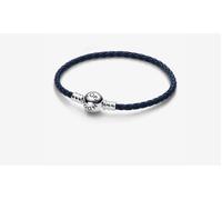 Pandora 592790c01-S2 Bracciale Moments in Pelle Blu Argento taglia 19