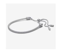 Pandora 593090C00-2 Bracciale Moments Regolabile Maglia Geometrica Argento