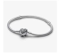 Pandora 593680c01-18 Bracciale con Chiusura a Cuore e Ali d'Angelo taglia 18