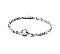 Pandora 593757C00-19 Twisted Snake Chain Bracelet - Sterling Silver, 19cm
