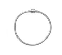 Pandora 598816C00-21 Moments Barrel Clasp Snake Chain Bracelet - Sterling Silver, 21cm