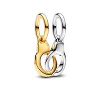 Pandora 763435C00 Openable & Splittable Handcuffs Dangle Charm - Two-Tone