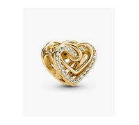 Pandora 769270c01 Charm Cuore Intrecciato con Pietre Placcatura in Oro