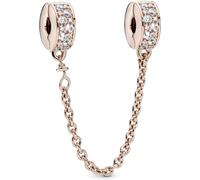 Pandora 786322CZ-05 Clear Pavé Safety Chain Clip Charm - 14k Rose Gold-Plated, 5cm