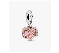 Pandora 788878c01 Charm Pendente Cuore e Infinito Rosa Argento Plac in Oro Rosa