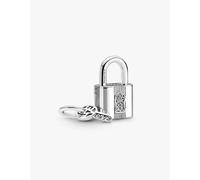 Pandora 790088C01 Charm Pendente Lucchetto e Chiave dell'Amore da incidere