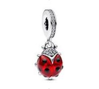 Pandora 792571C01 Red Ladybird Dangle Charm - Sterling Silver with Red Enamel