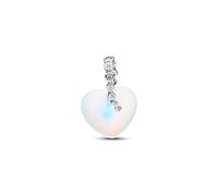 PANDORA Moments 794143C01 - Ciondolo a forma di stella cadente e cuore, in argento Sterling con zirconi e vetro, compatibile con ME e Moments