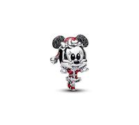 PANDORA Moments 794218C01 - Ciondolo natalizio Disney Minnie Topolino in argento Sterling, compatibile Moments