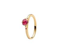 Pandora Anello a forma di cuore placcato oro 14 K con cristalli rossi e zirconi trasparenti, taglia 48, oro, 48, Nessun altro materiale, Cristallo