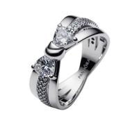 Pandora - Anello Catena Maglia Cubana Pavè - - Accessories - Donna - Grigio - 50 MM