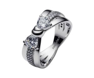 Pandora - Anello Catena Maglia Cubana Pavè - - Accessories - Donna - Grigio - 56 MM