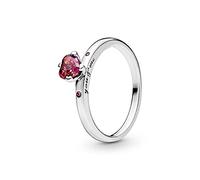 PANDORA Anello con cuore rosso brillante, 52