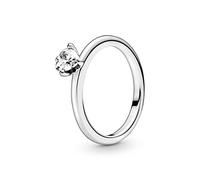 PANDORA Anello con solitario a forma di cuore trasparente, 48