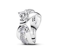 PANDORA Anello da donna con fiocco scintillante incrociato, argento 193553C01, 54/17,2, Argento sterling, Zirconia cubica