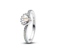 PANDORA Anello da donna Disney Principessa Arielle Conchiglia Argento 193654C01, 52/16,6, Argento sterling, Zirconia cubica