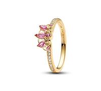 PANDORA Anello da donna Disney Principessa Rapunzel Tiara Oro 163651C01, 52/16,6, Argento sterling, Zirconia cubica