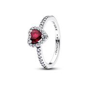PANDORA Anello da donna in argento 925 con cuore sublime, fucsiarosa, 198421C13, 52, Argento sterling, Zirconia cubica