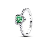 PANDORA Anello da donna in argento con cuore esaltato, verde menta, 198421C08