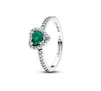 PANDORA Anello da donna in argento con cuore in rilievo verde reale 198421C07