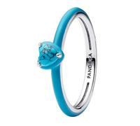 Pandora Anello da donna in argento con cuore turchese 193828C01, 52/16,6, Argento sterling, Nessuna pietra preziosa