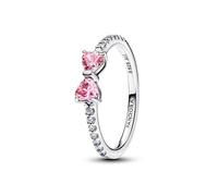 PANDORA Anello da donna in argento, fiocco rosa scintillante, 193510C01, 52/16,6, Argento sterling, Zirconia cubica