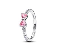 PANDORA Anello da donna in argento, fiocco rosa scintillante, 193510C01, 56/17,8, Argento sterling, Zirconia cubica