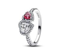 PANDORA Anello da donna in argento Halo Cuore 193662C01, 58/18,5, Argento sterling, Zirconia cubica