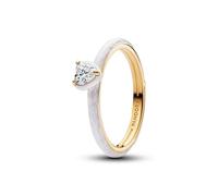 PANDORA Anello da donna Oro Bianco Chakra Cuore 163088C01, 54/17,2, Argento sterling, Zirconia cubica